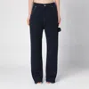 Darkpark Bouclé Wide-leg Frayed Jeans In Washed Raw Blue Denim