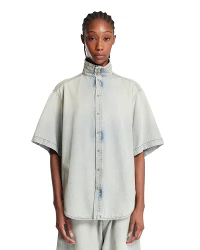 Darkpark Blue Denim Shirt In Gray