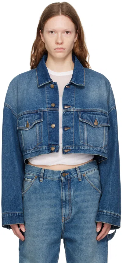 Darkpark Blue Gigi Denim Jacket In Medium Wash