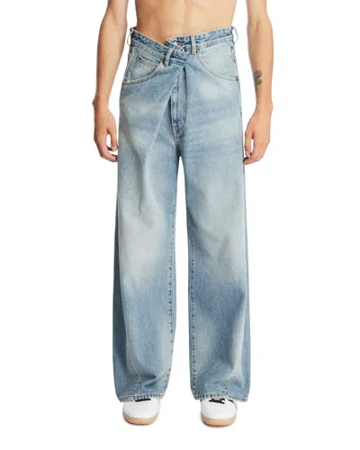 Darkpark Blue Ined Fold Over Jeans