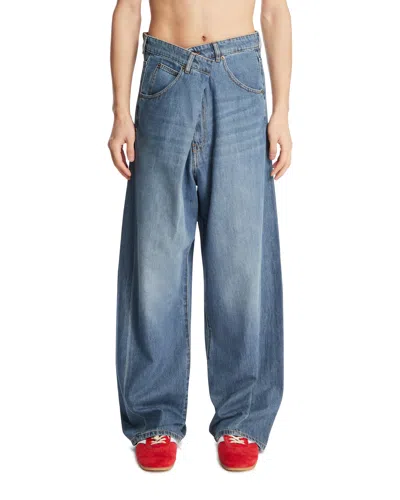 Darkpark Blue Ined Fold Over Jeans