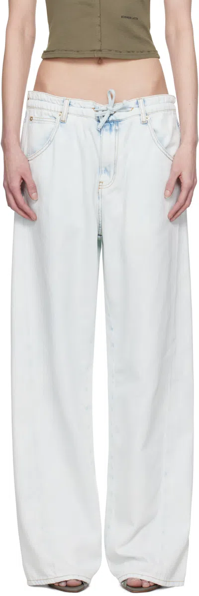 Darkpark Blue Iris Paper Bag Jeans In Ice Blue