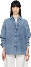 Darkpark Blue Keanu Tencel Denim Rouche Shirt In W021 San Fran Blue