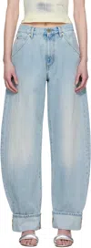 Darkpark Blue Khris Barrel Leg Jeans In Lil Light