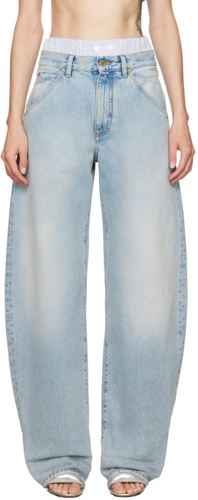 Darkpark Blue Khris Barrel Leg Jeans In Lil Light