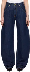Darkpark Blue Khris Barrel Leg Jeans In Tokyo Midnight
