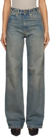 Darkpark Blue Lu Straight Leg Fitted Jeans In Slate Vintage