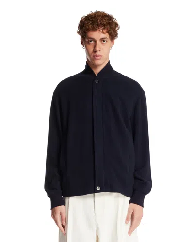 Darkpark Blue Sean Wool Bomber Jacket In Blue Blu   #03326c