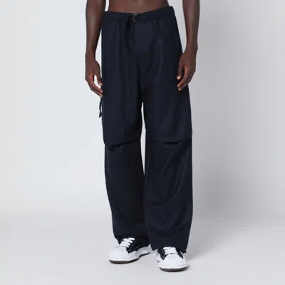 DARKPARK DARKPARK BLUE TRACK PANTS IN WOOL
