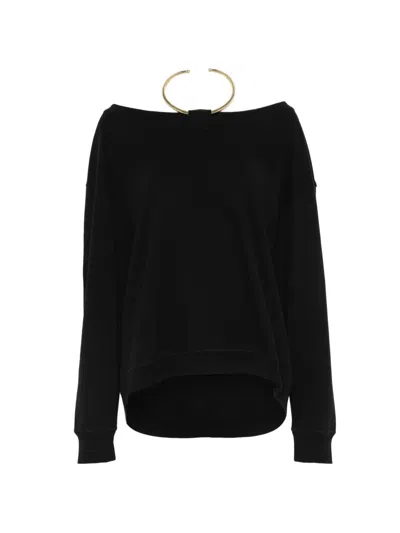 Darkpark Boat-neck Top In Black