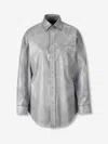 Darkpark Denim-effect Collared Shirt In Gray
