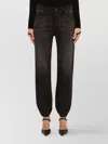 Darkpark Boyfriend Jeans With Ankle Ties And Faded Effect In Brown