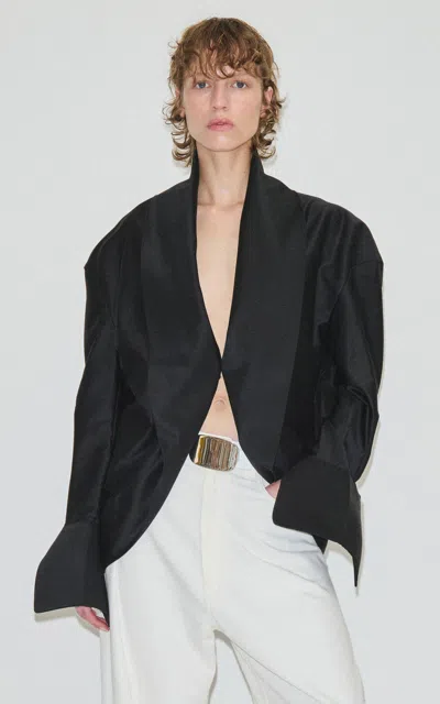 Darkpark Bria Long Sleeve Cotton Shirt In Black