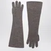 Darkpark Brown Cashmere Gloves In Gray