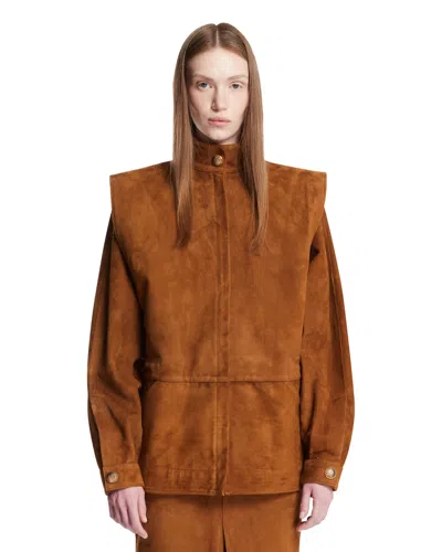 Darkpark Brown Structured Suede Jacket
