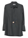 Darkpark Button-detail Wool Blouse In Gray