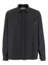 Darkpark Button-down Patch-pocket Shirt In Black