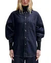 Darkpark Button Front Long Sleeve Denim Shirt In Blue