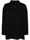 Darkpark Button-up Wool Polo Top In Navy