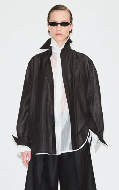 Darkpark Camelia Crepe Shirt In Black