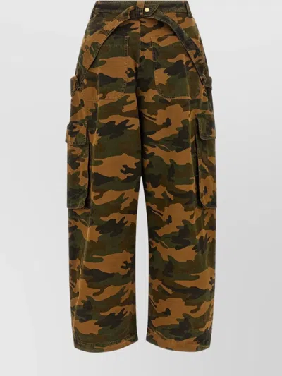 Darkpark Camouflage Cargo Trousers Wide Leg In Multi