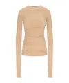 Darkpark Camren Long-sleeve Crew-neck Top In Brown