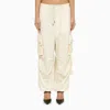 Darkpark White Wool Cargo Trousers In White
