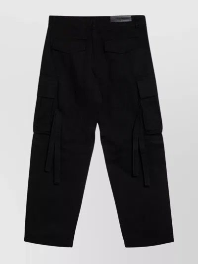 Darkpark Cargo Trousers With Adjustable Straps And Pockets In Black