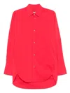 Darkpark Skirted Irregular-cut Shirt In Red