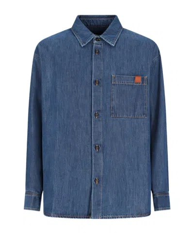 Darkpark Casual Long-sleeved Shirt In Blue