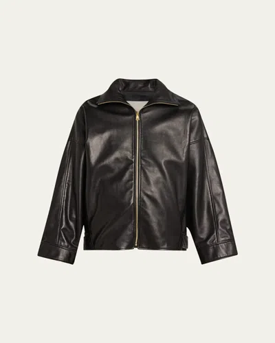 Darkpark Celine Nappa Leather Aviator Jacket In Black