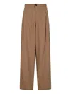 Darkpark Tailored Beige Trousers With Textured Finish In Brown