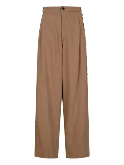DARKPARK DARKPARK CHAIN-ADORNED PLEATED TROUSERS