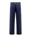 Darkpark Chain Adorned Relax Fit Worker Denim In Blue