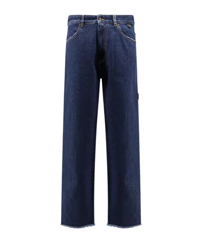 Darkpark Chain Adorned Relax Fit Worker Denim In Blue