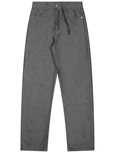 Darkpark Chain Adorned Relaxed Fit Lurex Gale Jeans In Gray