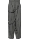Darkpark Chain Adorned Wide-leg Trousers In Green