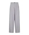 Darkpark Chain Adorned Wide Leg Wool Pants In Gray