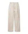 Darkpark Danielle Chain Adorned Wide Leg Trousers In White