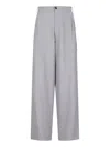 Darkpark Chain Adorned Wide Leg Wool Pants In Gray