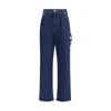 Darkpark Lisa Chain Adorned Loose Fit Carpenter Raw Denim In Blue