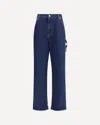 Darkpark Lisa Chain Adorned Loose Fit Carpenter Raw Denim In Blue