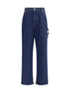 Darkpark Lisa Chain Adorned Loose Fit Carpenter Raw Denim In Blue