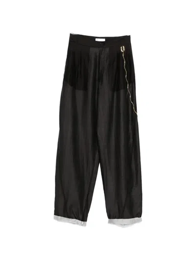 Darkpark Chain-detail Trousers In Black