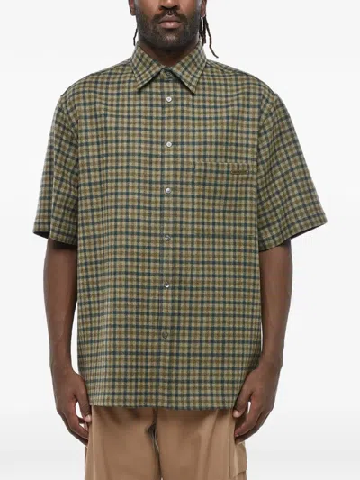 Darkpark Checked Short-sleeve Shirt In Green