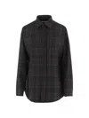 Darkpark Stretch Viscose Blend Shirt With Check Pattern In Black