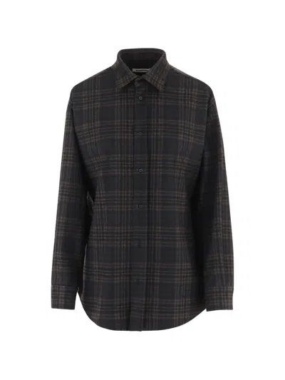 Darkpark Stretch Viscose Blend Shirt With Check Pattern In Multi