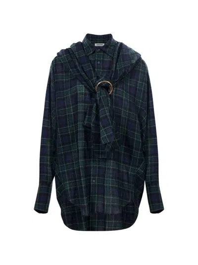 Darkpark Check-pattern Ring-detail Shirt In Multi
