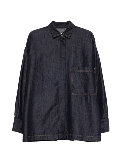 Darkpark Chest-pocket Denim Shirt In Blue
