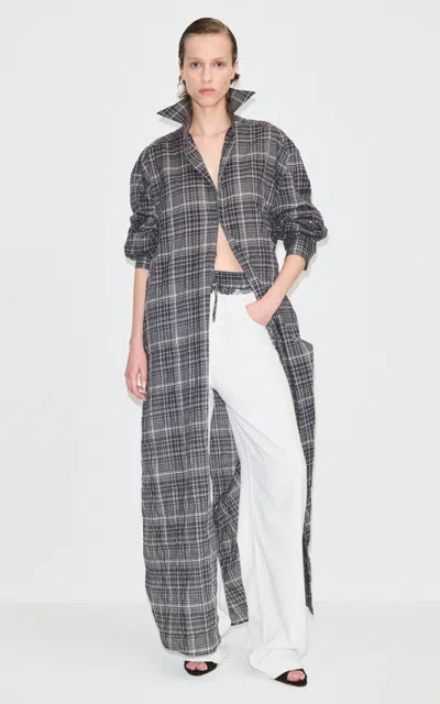 Darkpark Claire Cotton-blend Wide-leg Pants In Gray